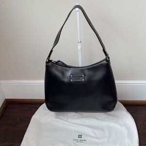 Kate Spade Black Pebbled Leather Hobo Bag